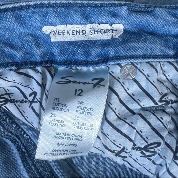 Seven 7 Bundle Weekend Short denim shorts 12 light wash mid-rise‎ casual summer - Picture 5 of 14